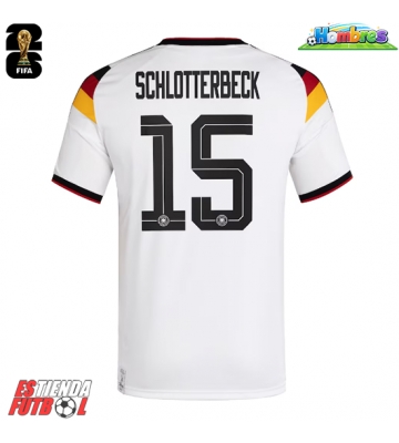 Alemania Nico Schlotterbeck #15 Primera Equipación Mundial 2026 Manga Corta Alemania Nico Schlotterbeck #15 Primera Equipación Mundial 2026 Manga Corta
